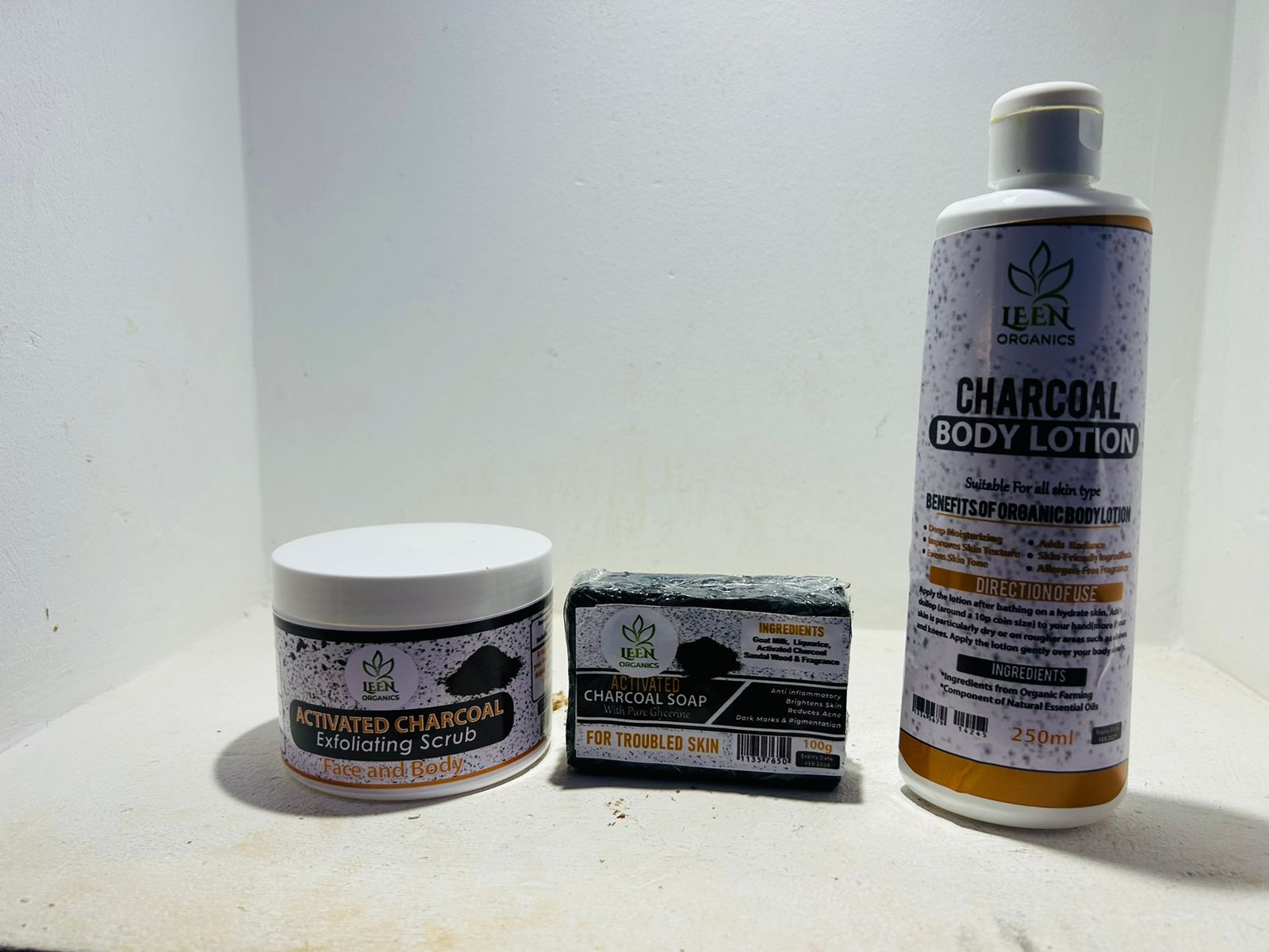 1/2 charcoal and 1/2 Turmeric